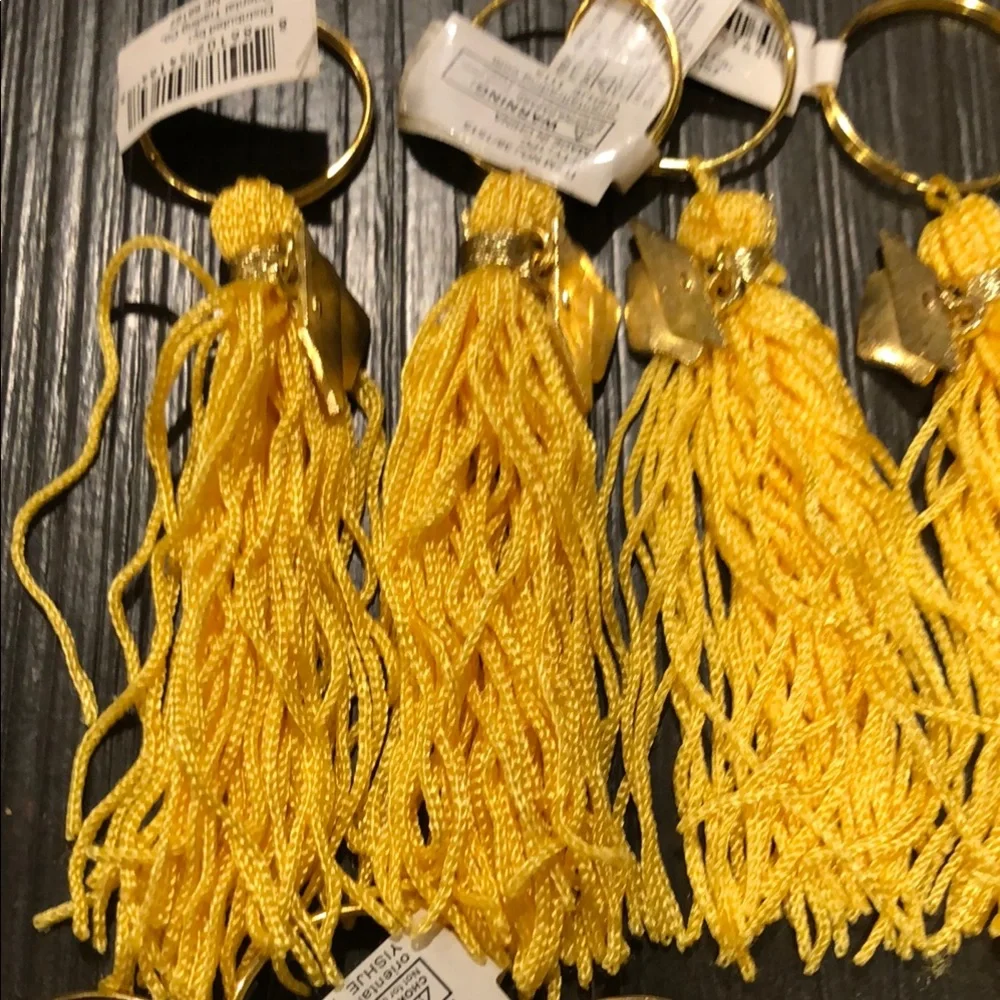 Yellow Tassel Keychains lot of 28
